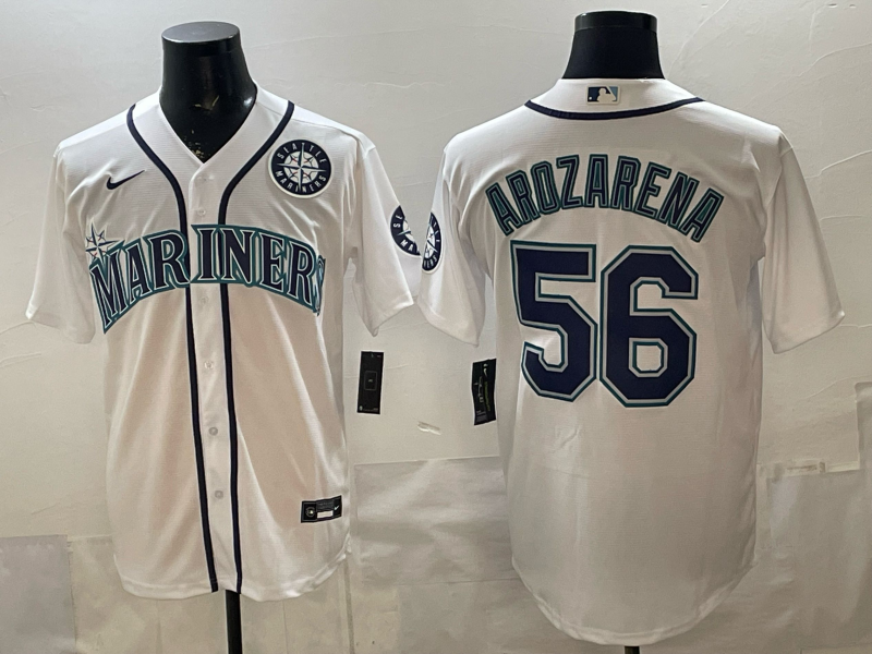 Men 2026 Seattle Mariners #56 Arozarena white Nike MLB Jersey 001-0